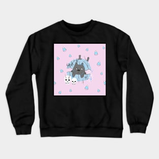 Cat in Pumpkin Pink Halloween Crewneck Sweatshirt